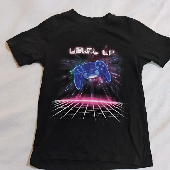 wonder nation Other - Wonder Nation Black Tee with Blue Controller and Pink Accents